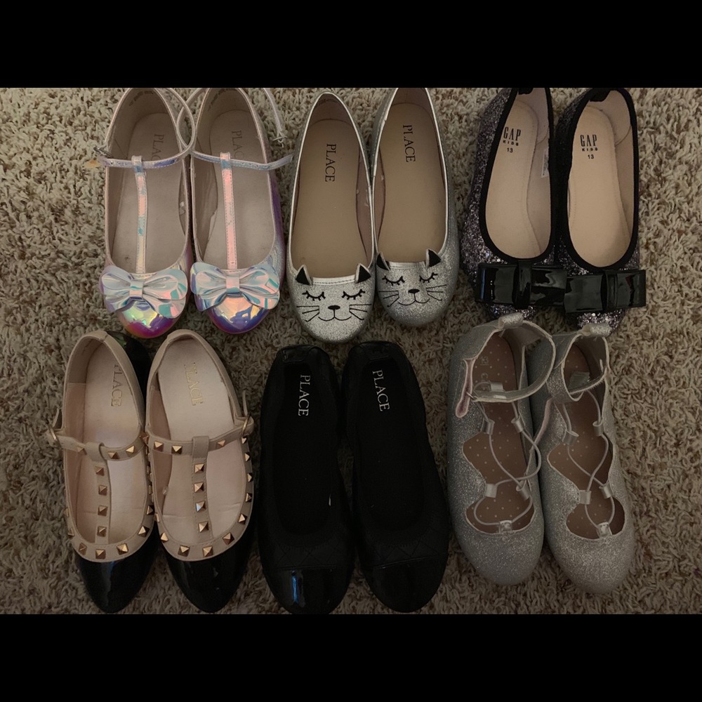 Youth girls shoes all size 13 black flats
